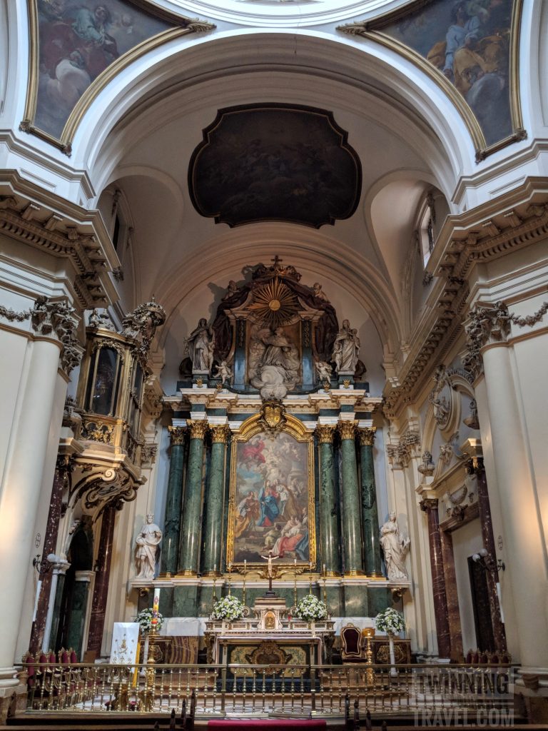 Inside the beautiful Santa Barbra Cathedral